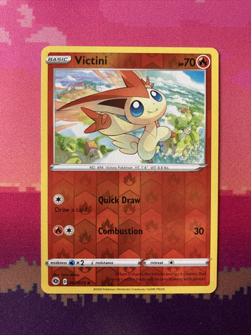 Pokemon Card Victini Champions Path Reverse Holo 007/073 NM