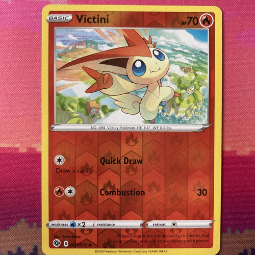 Pokemon Card Victini Champions Path Reverse Holo 007/073 NM