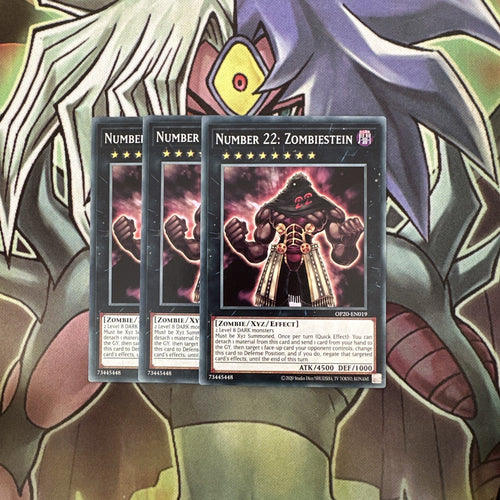 OP20-EN019 x3 Number 22: Zombiestein Common Excellent Condition Yugioh