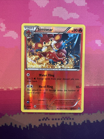 Pokemon Card Simisear Breakthrough Reverse Holo Rare 24/162 Near Mint