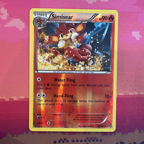 Pokemon Card Simisear Breakthrough Reverse Holo Rare 24/162 Near Mint