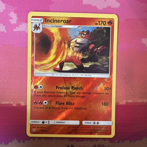 Pokemon Card Incineroar Shining Legends Reverse Holo 17/73 NM