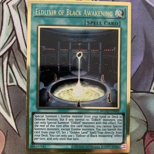 MGED-EN049 Eldlixir Of Black Awakening Gold Rare Edition NM Yugioh Card