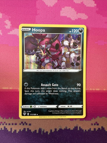 Pokemon Card Hoopa Darkness Ablaze Holo Rare 111/189 NM