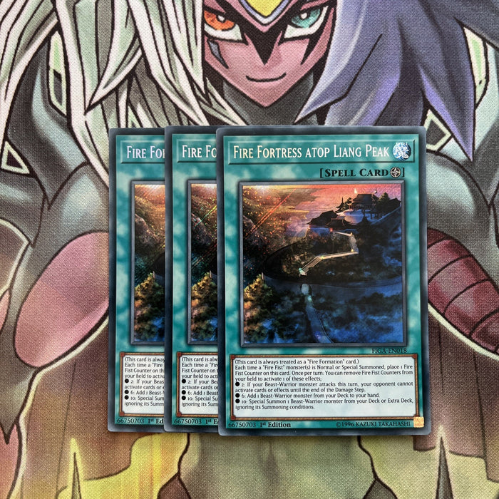 FIGA-EN018 x3 Fire Fortress atop Liang Peak Secret Excellent Condition Yugioh