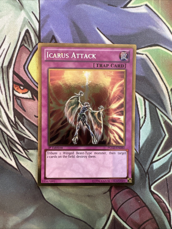 PGLD-EN080 Icarus Attack Gold Rare 1st Edition NM Yugioh Card