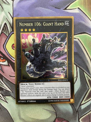 PGL3-EN075 Number 106: Giant Hand Gold Rare 1st Edition NM Yugioh