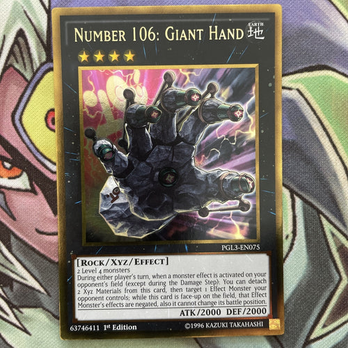 PGL3-EN075 Number 106: Giant Hand Gold Rare 1st Edition NM Yugioh
