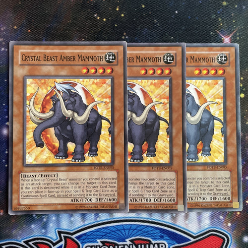 FOTB-EN005 x3 Crystal Beast Amber Mammoth Common Playset Yugioh