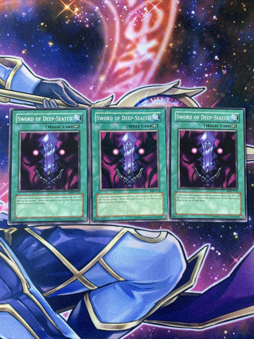 MRD-E132 x3 Sword Of Deep-Seated Yugioh Playset