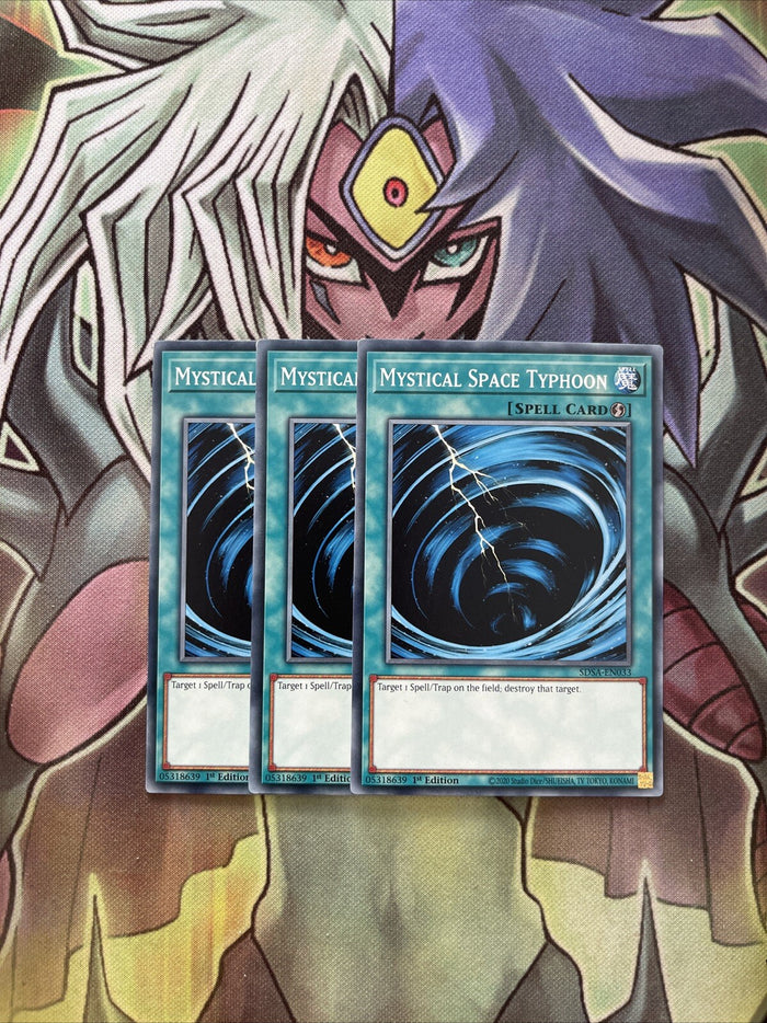 SDSA-EN033 x3 Mystical Space Typhoon Common Excellent Condition Yugioh