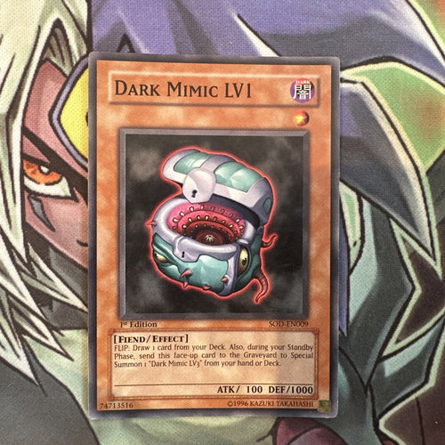 SOD-EN009 Dark Mimic Lv1 Common 1st Edition NM Yugioh Card