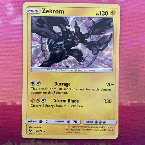 Pokemon Card Zekrom Shining Legends Holo Rare 35/73 NM