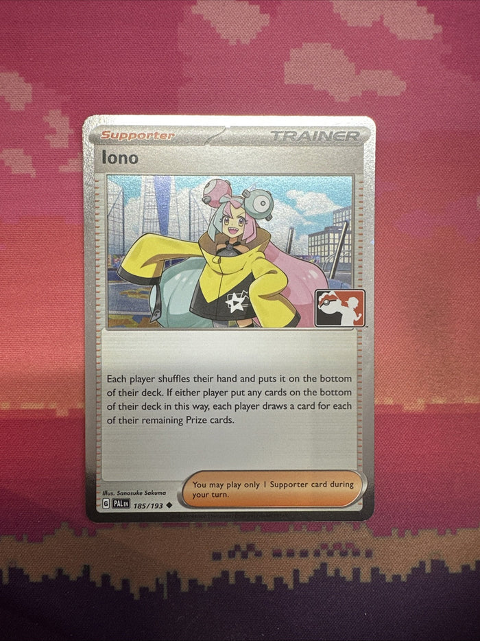 Pokemon Card Iono Prize Pack Holo 185/193 Near Mint
