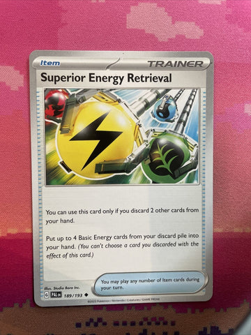 Pokemon Card Superior Energy Retrieval Paldea Evolved 189/193 Near Mint