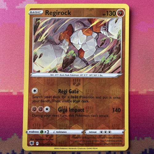 Pokemon Card Regirock Astral Radiance Reverse Holo Rare 075/189 NM
