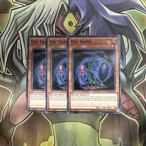 OP14-EN015 x3 Evil Thorn Common Excellent Condition Yugioh