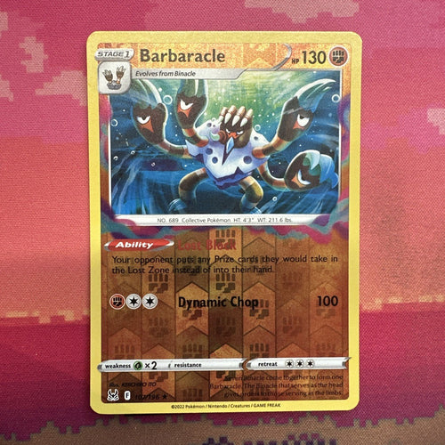 Pokemon Card Barbaracle Lost Origin Reverse Holo Rare 107/196 Near Mint