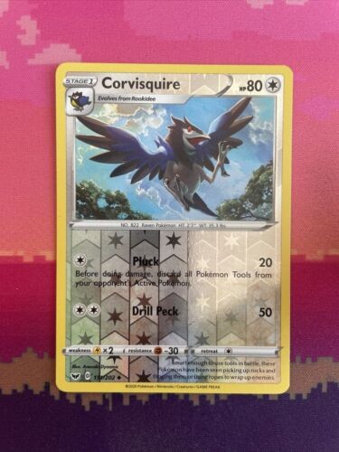 Pokemon Card Corvisquire Sword & Shield Reverse Holo 151/202 NM