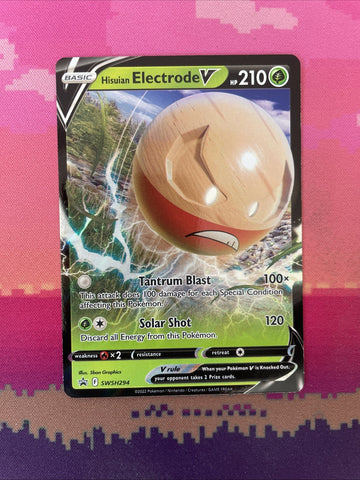 Pokemon Card Hisuan Electrode V SWSH294 Black Star Promo Near Mint