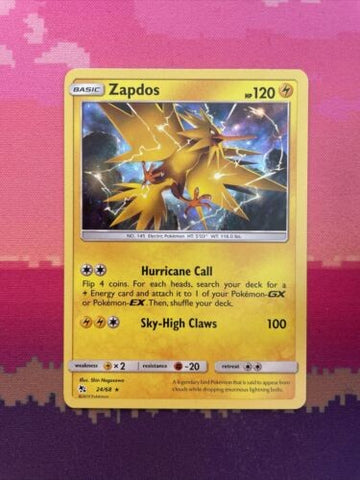 Pokemon Card Zapdos Hidden Fates Holo Rare 24/68 NM