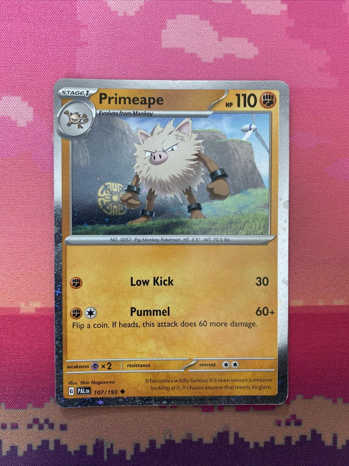 Pokemon Card Primeape Paldea Evolved Cosmo Holo 107/193 Near Mint