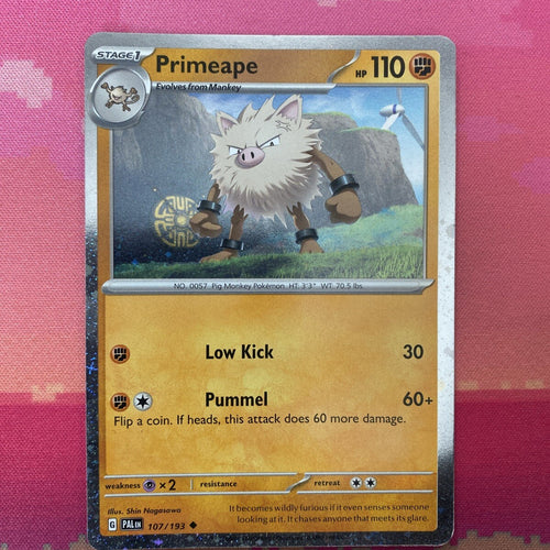 Pokemon Card Primeape Paldea Evolved Cosmo Holo 107/193 Near Mint