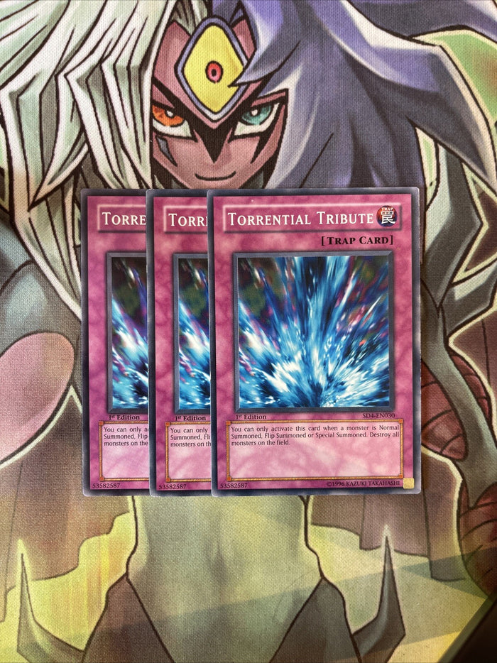 SD4-EN030 x3 Torrential Tribute Common Excellent Condition Yugioh