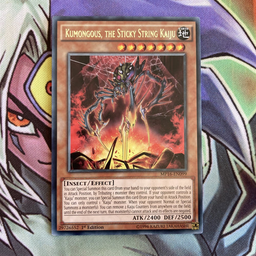 MP16-EN099 Kumongous, The Sticky String Kaiju Rare 1st Edition NM Yugioh Card