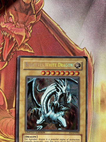 Fl1-en001 Blue Eyes White Dragon Secret Rare Limited Edition Worn Yugioh (back)