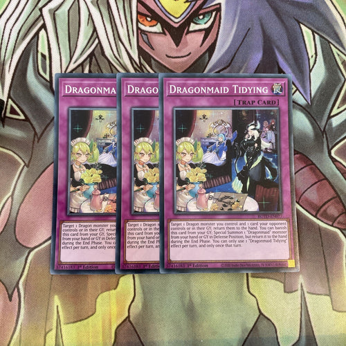 ROTD-EN077 x3 Dragonmaid Tidying Super Rare Excellent Condition Yugioh