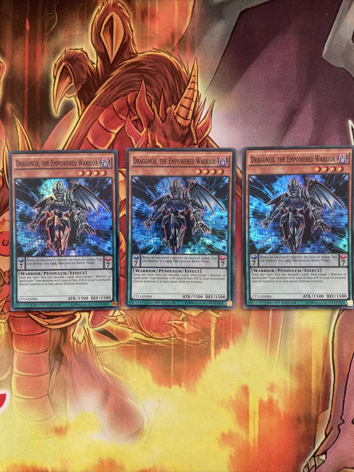 CT13-EN006 x3 Dragonox, the Empowered Warrior Super Yugioh Card Limited Edit
