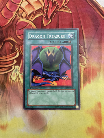 LOB-E072 YuGiOh Dragon Treasure Short Print 1st Edition (LOB 2002) EXC-