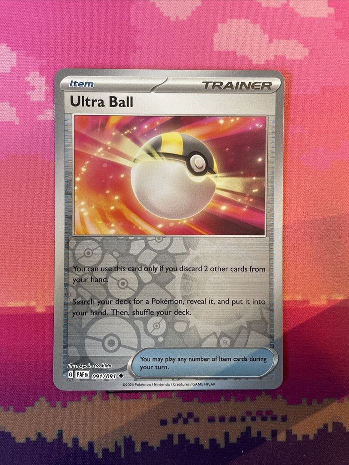 Pokemon Card Ultra Ball Paldean Fates Reverse Holo 091/091 NM