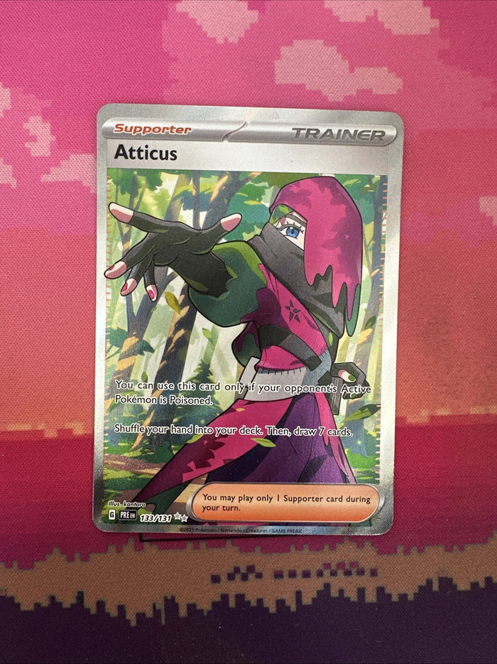 Pokemon Card Atticus 133/131 Prismatic Evolutions Ultra Rare Near Mint