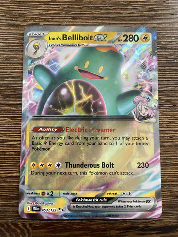 Iono's Bellibolt ex 053/159 Journey Together Double Rare Pokemon Card Near Mint
