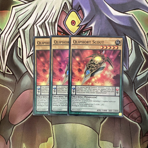 PEVO-EN057 x3 Qliphort Scout Super Rare Excellent Condition Yugioh