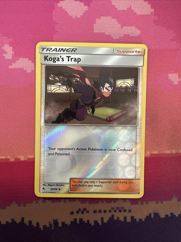 Pokemon Card Koga's Trap Hidden Fates Reverse Holo 59/68 NM