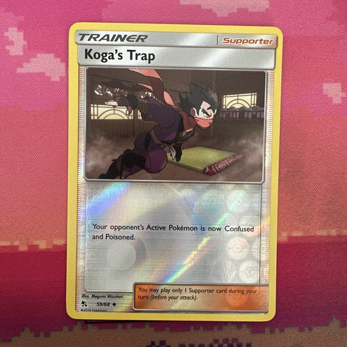 Pokemon Card Koga's Trap Hidden Fates Reverse Holo 59/68 NM