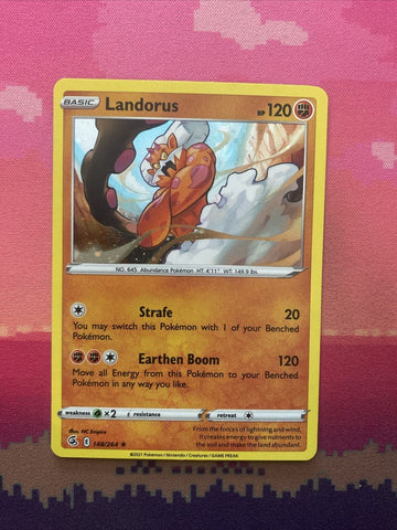 Pokemon Card Landorus Fusion Strike Cosmo Holo Rare 148/264 NM