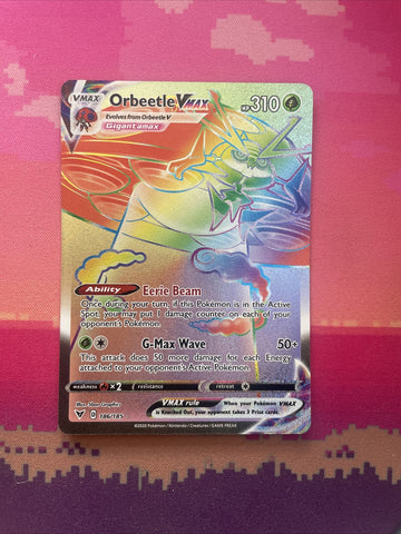 Pokemon Card Orbeetle 186/185 Secret Rare Vivid Voltage NM