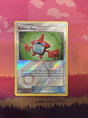 Pokemon Card Rotom Dex Sun & Moon Reverse Holo 131/149 Near Mint