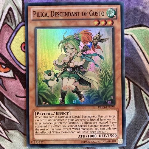 PRIO-EN029 Pilica, Descendant Of Gusto Super Rare UNL Edition NM Yugioh Card