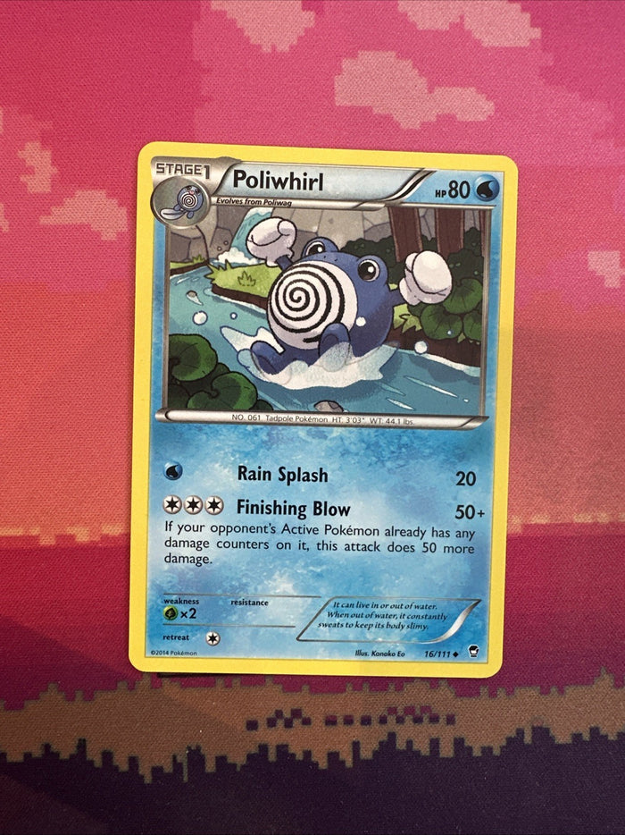 Pokemon Card Poliwhirl Furious Fists Uncommon 16/111 Near Mint