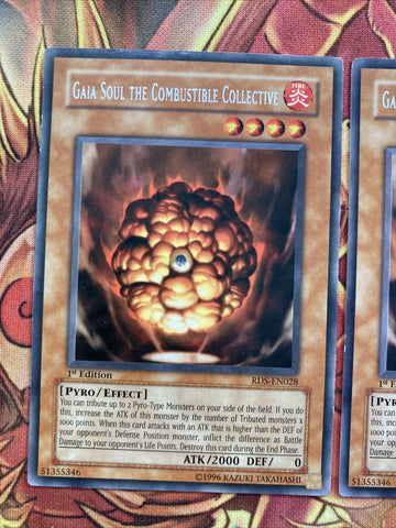 RDS-EN028 x3 Gaia Soul The Combustible Collective - 1st Edition LP Yugioh (back)