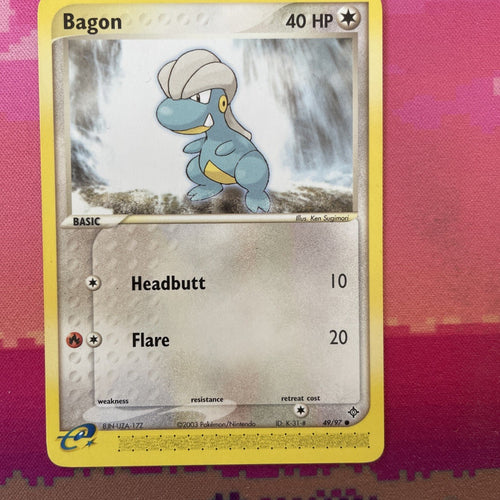 Pokemon Card Bagon EX Dragon Common 49/97 Near Mint