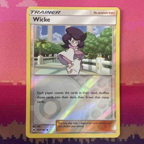 Pokemon Card Wicke Burning Shadows Reverse Holo 127/147 NM