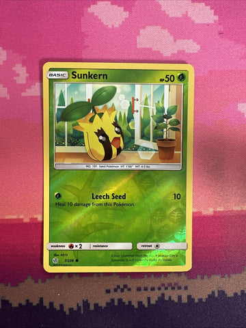 Pokemon Card Sunkern Cosmic Eclipse Reverse Holo 7/236 Near Mint