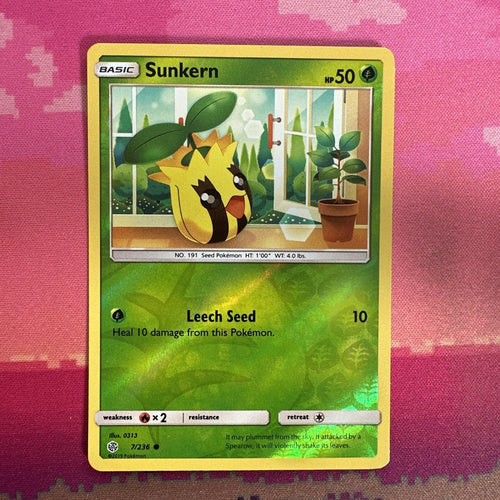 Pokemon Card Sunkern Cosmic Eclipse Reverse Holo 7/236 Near Mint