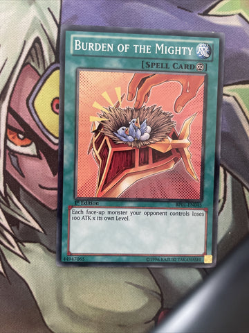 BP01-EN045 Burden Of The Mighty Starfoil Rare 1st Edition NM Yugioh Card